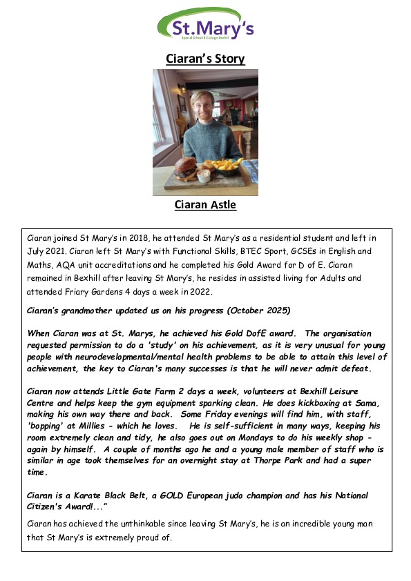 Student success story Ciaran Astle